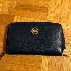Dark blue michael kors wallet